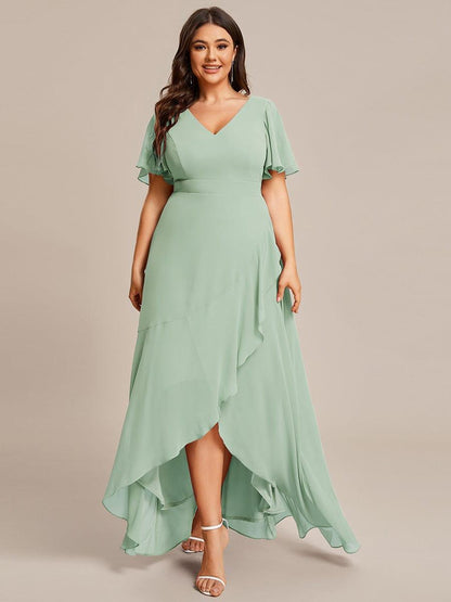 ever OREE|Charming Chiffon Bridesmaid Dress with Lotus Leaf Hemline