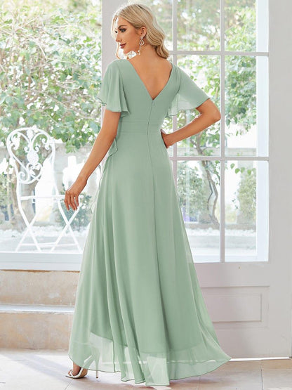 ever OREE|Charming Chiffon Bridesmaid Dress with Lotus Leaf Hemline