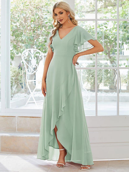 ever OREE|Charming Chiffon Bridesmaid Dress with Lotus Leaf Hemline