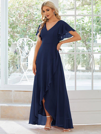 ever OREE|Charming Chiffon Bridesmaid Dress with Lotus Leaf Hemline