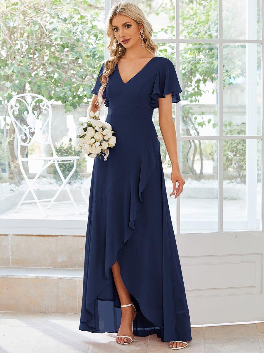 ever OREE|Charming Chiffon Bridesmaid Dress with Lotus Leaf Hemline