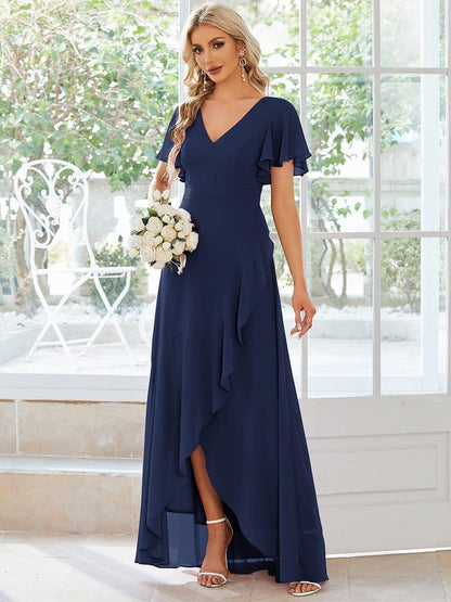 ever OREE|Charming Chiffon Bridesmaid Dress with Lotus Leaf Hemline