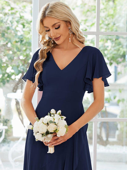 ever OREE|Charming Chiffon Bridesmaid Dress with Lotus Leaf Hemline