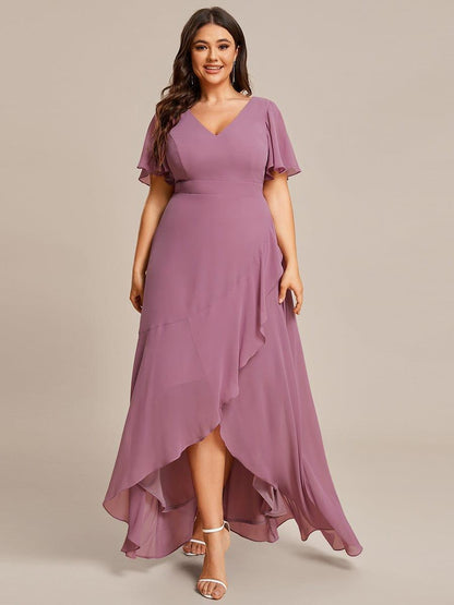 ever OREE|Charming Chiffon Bridesmaid Dress with Lotus Leaf Hemline