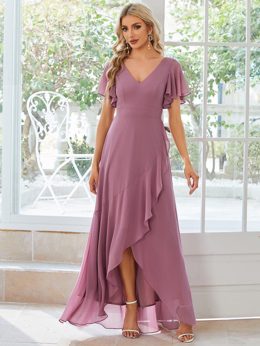ever OREE|Charming Chiffon Bridesmaid Dress with Lotus Leaf Hemline
