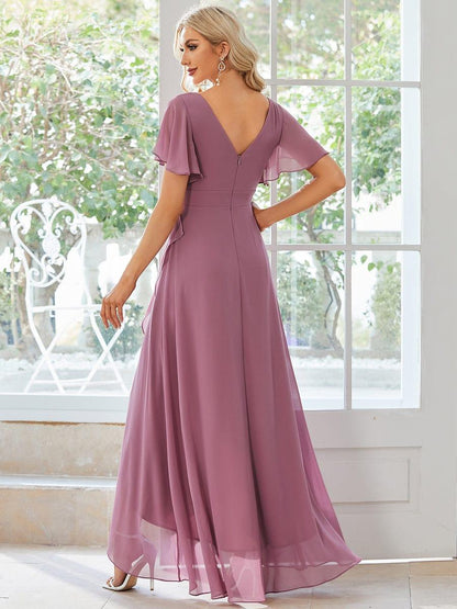 ever OREE|Charming Chiffon Bridesmaid Dress with Lotus Leaf Hemline