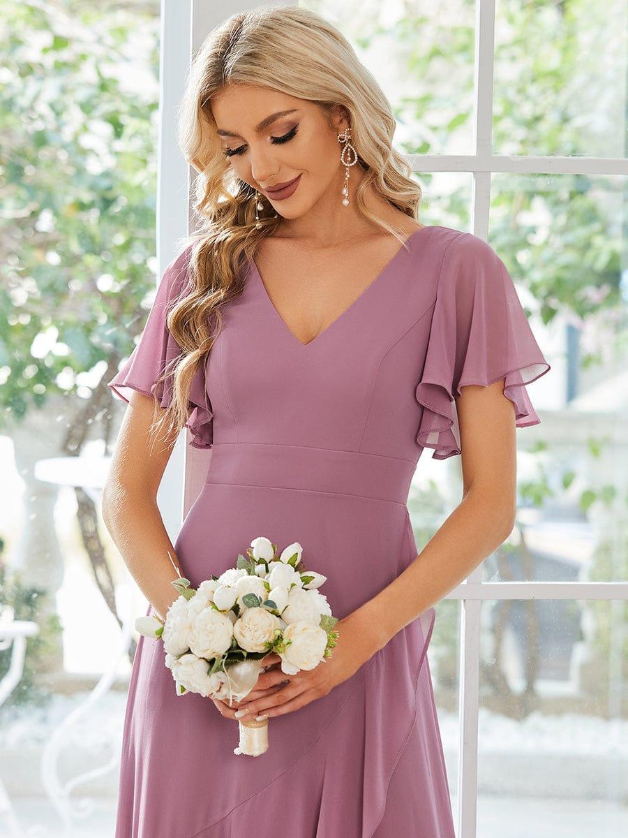 ever OREE|Charming Chiffon Bridesmaid Dress with Lotus Leaf Hemline