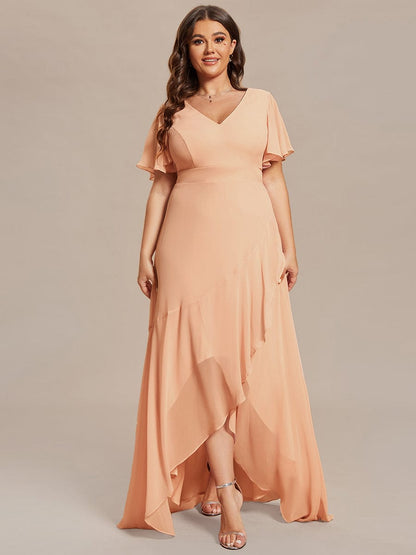 ever OREE|Ruffles Sleeve V-Neck Chiffon Bridesmaid Dress