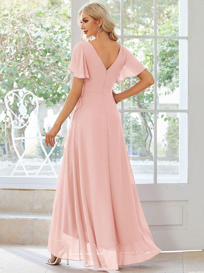 ever OREE|Charming Chiffon Bridesmaid Dress with Lotus Leaf Hemline