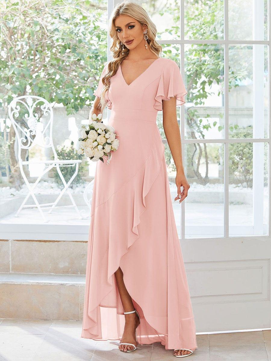 ever OREE|Charming Chiffon Bridesmaid Dress with Lotus Leaf Hemline