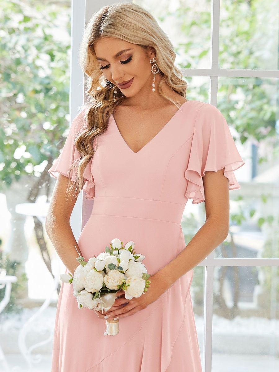 ever OREE|Charming Chiffon Bridesmaid Dress with Lotus Leaf Hemline