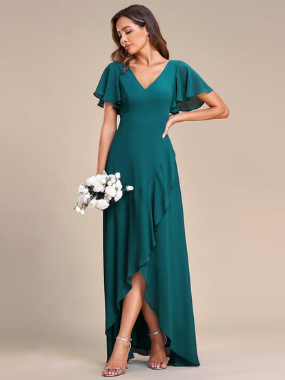 ever OREE|Charming Chiffon Bridesmaid Dress with Lotus Leaf Hemline