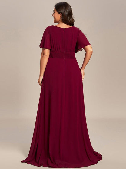 ever KIMORA|Maxi Chiffon Ruffles Sleeve Wedding Guest Dress