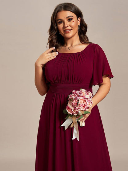 ever KIMORA|Maxi Chiffon Ruffles Sleeve Wedding Guest Dress