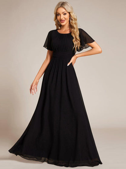 ever KIMORA|Maxi Chiffon Ruffles Sleeve Wedding Guest Dress