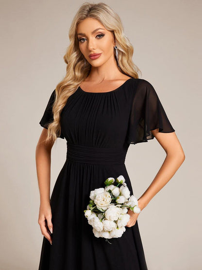 ever KIMORA|Maxi Chiffon Ruffles Sleeve Wedding Guest Dress