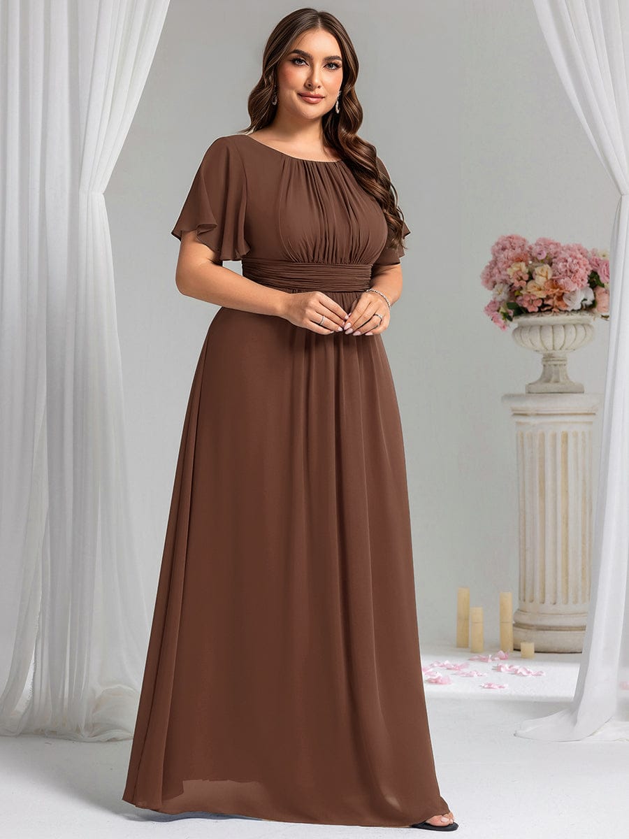 ever KIMORA|Simple Chiffon Pleated A-Line Bridesmaid Dress