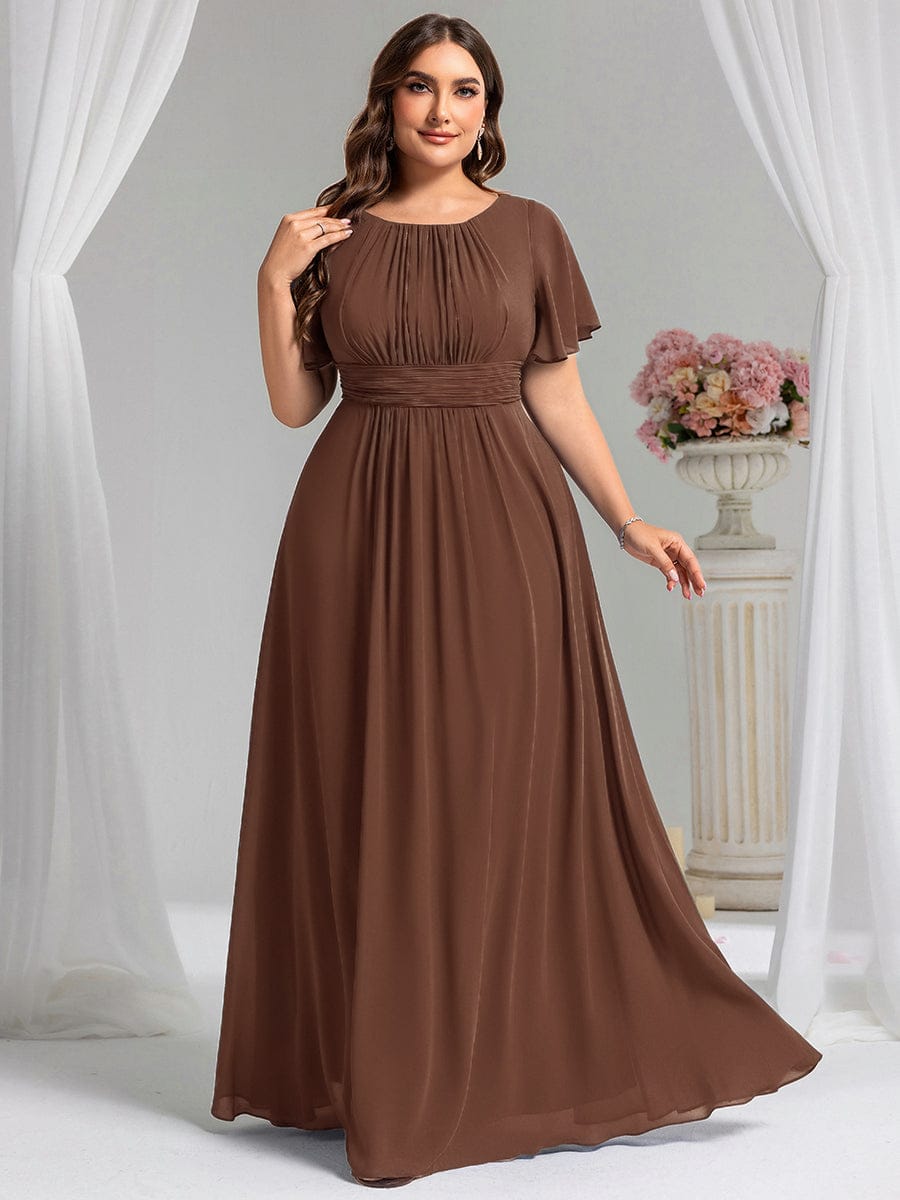 ever KIMORA|Maxi Chiffon Ruffles Sleeve Wedding Guest Dress