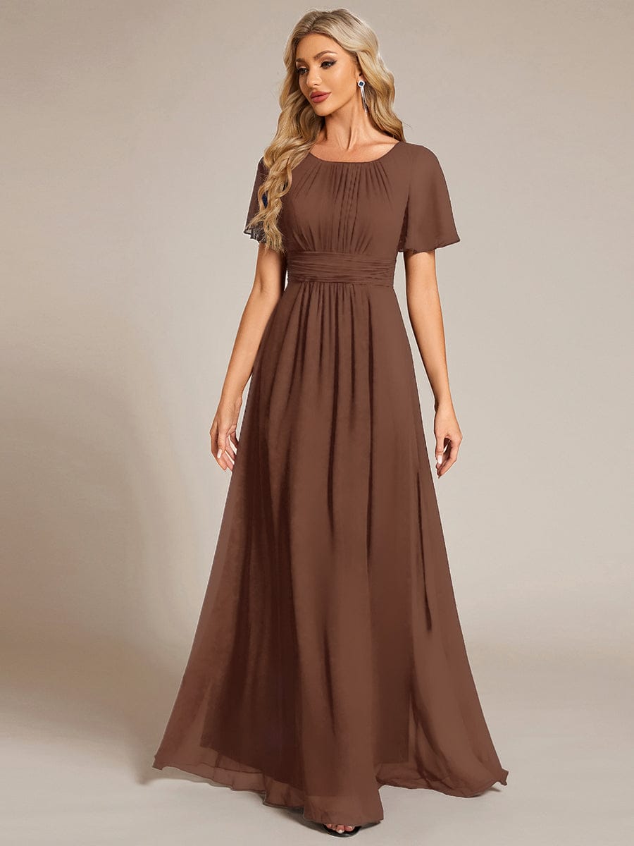 ever KIMORA|Maxi Chiffon Ruffles Sleeve Wedding Guest Dress