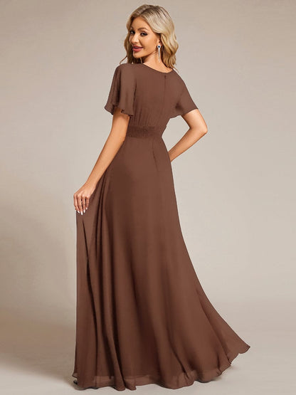 ever KIMORA|Maxi Chiffon Ruffles Sleeve Wedding Guest Dress