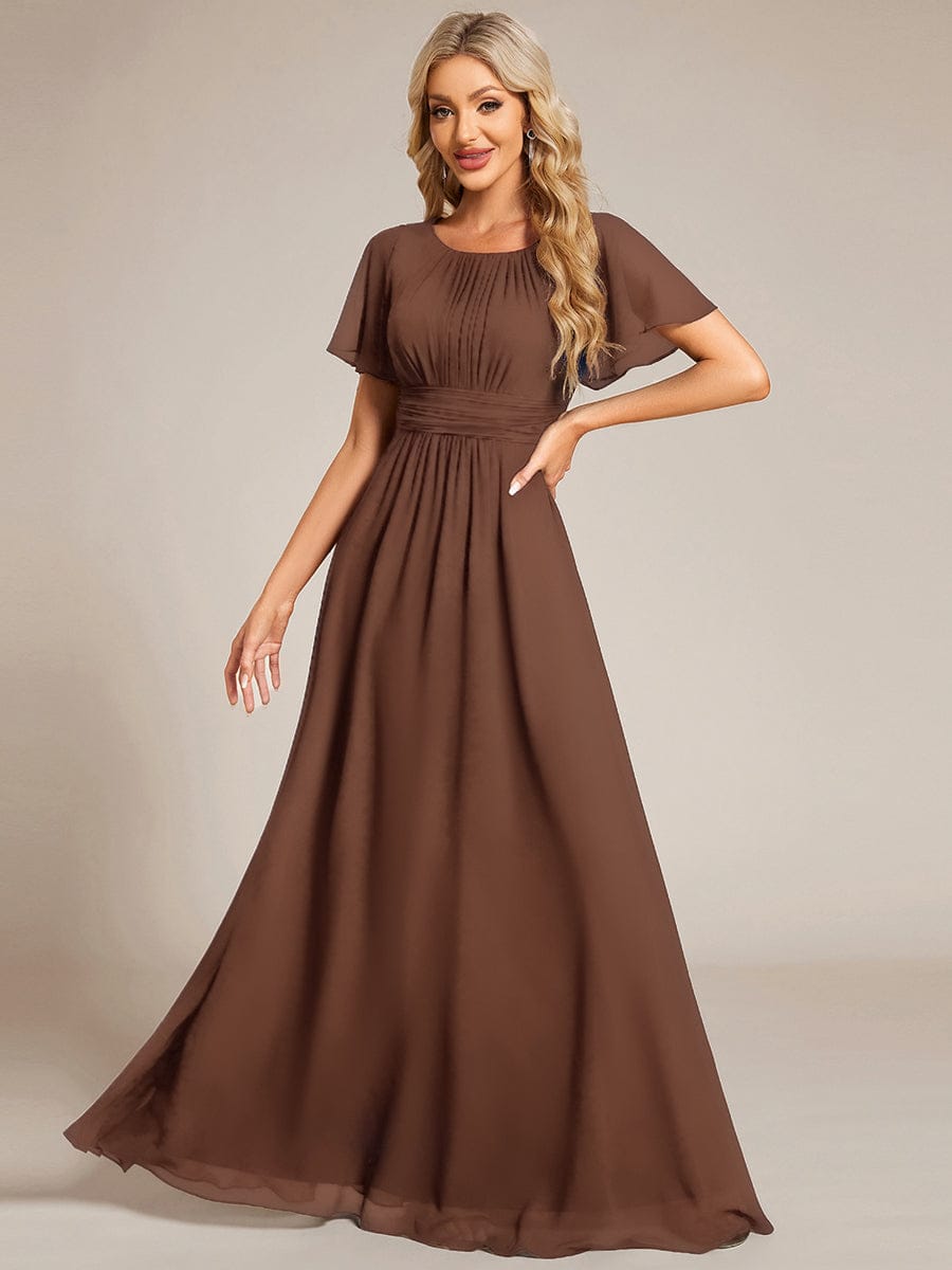 ever KIMORA|Maxi Chiffon Ruffles Sleeve Wedding Guest Dress