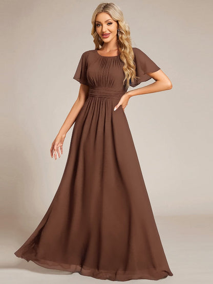 ever KIMORA|Maxi Chiffon Ruffles Sleeve Wedding Guest Dress