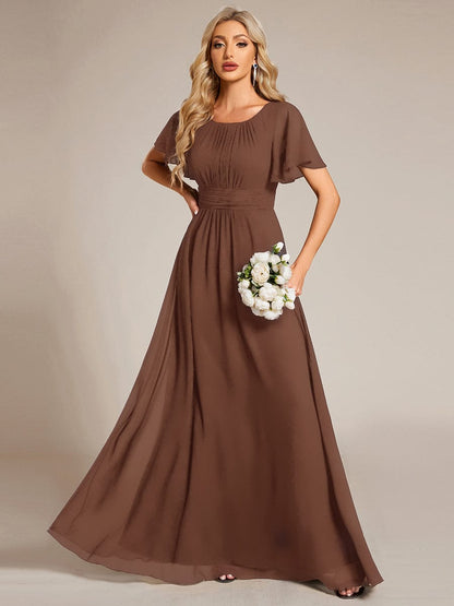 ever KIMORA|Maxi Chiffon Ruffles Sleeve Wedding Guest Dress
