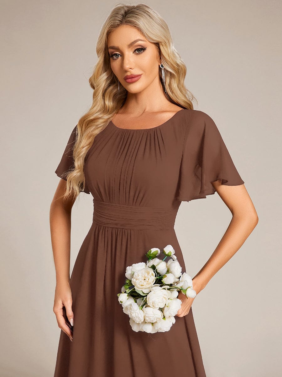 ever KIMORA|Maxi Chiffon Ruffles Sleeve Wedding Guest Dress
