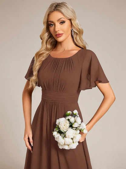 ever KIMORA|Maxi Chiffon Ruffles Sleeve Wedding Guest Dress