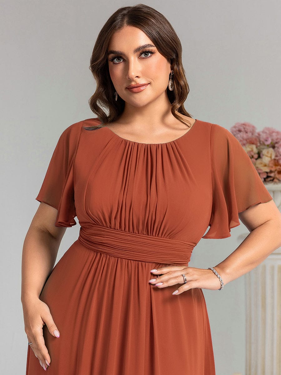 ever KIMORA|Maxi Chiffon Ruffles Sleeve Wedding Guest Dress