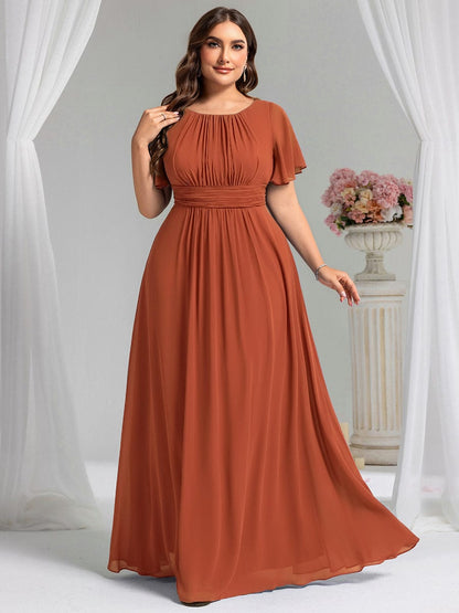 ever KIMORA|Maxi Chiffon Ruffles Sleeve Wedding Guest Dress