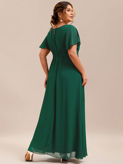 ever KIMORA|Maxi Chiffon Ruffles Sleeve Wedding Guest Dress