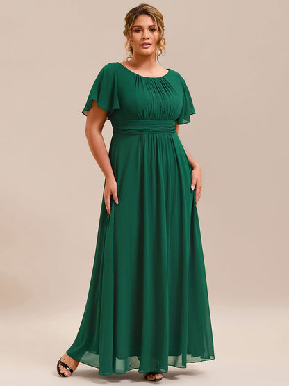ever KIMORA|Maxi Chiffon Ruffles Sleeve Wedding Guest Dress