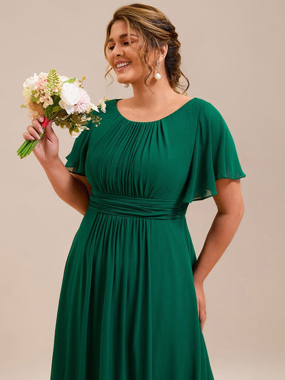 ever KIMORA|Maxi Chiffon Ruffles Sleeve Wedding Guest Dress