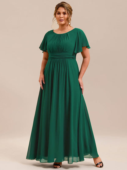 ever KIMORA|Maxi Chiffon Ruffles Sleeve Wedding Guest Dress