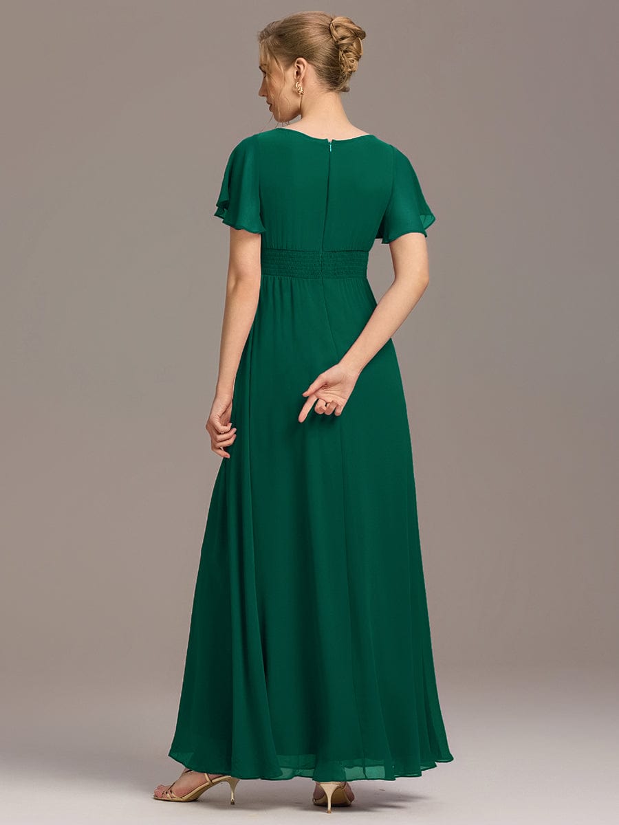 ever KIMORA|Maxi Chiffon Ruffles Sleeve Wedding Guest Dress