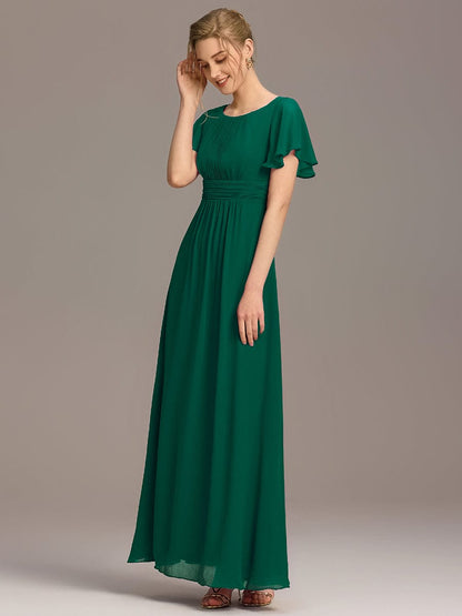 ever KIMORA|Maxi Chiffon Ruffles Sleeve Wedding Guest Dress
