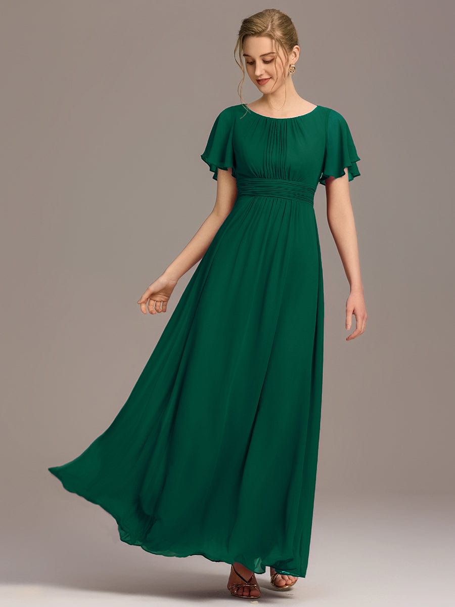 ever KIMORA|Maxi Chiffon Ruffles Sleeve Wedding Guest Dress