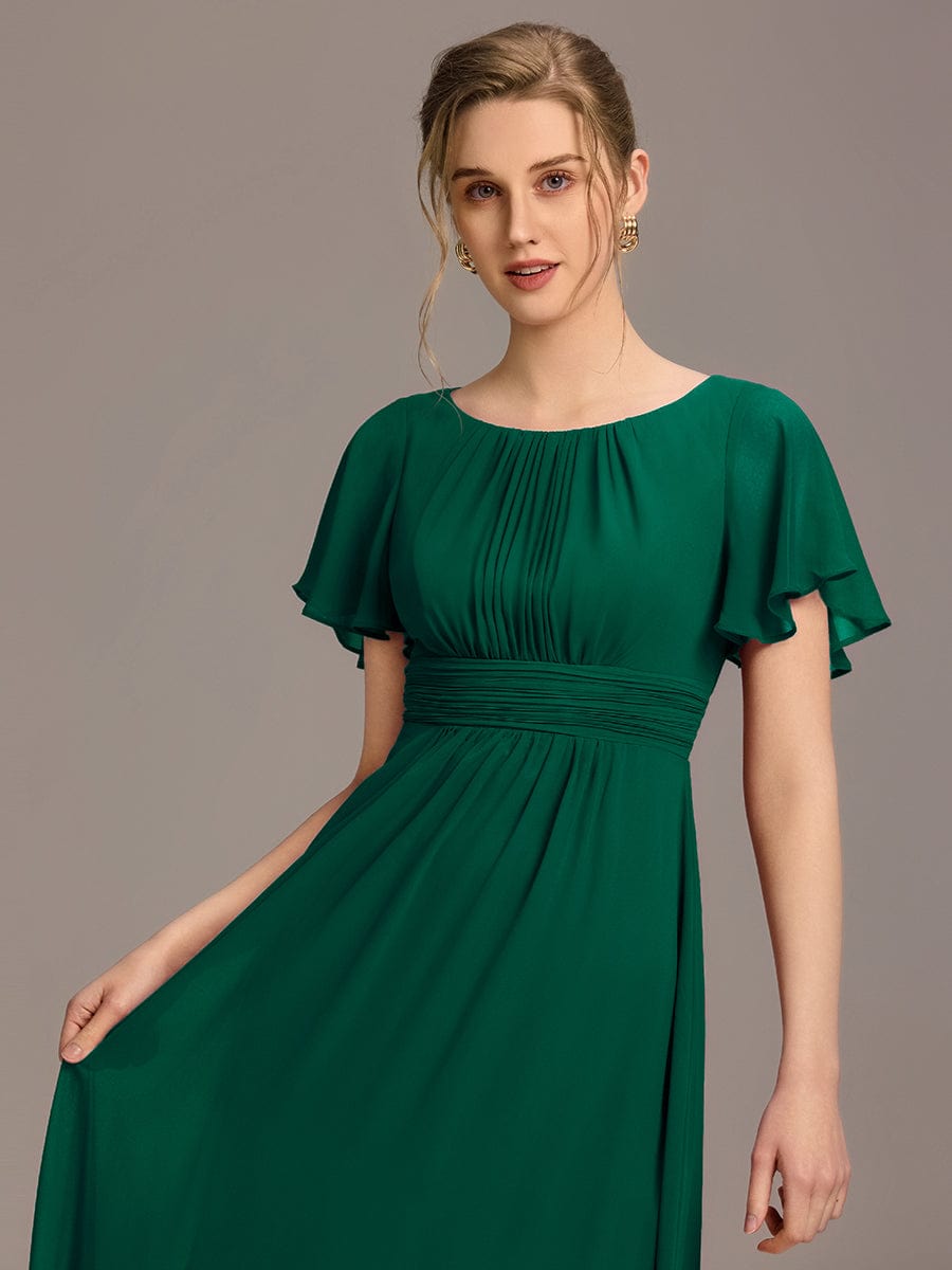 ever KIMORA|Maxi Chiffon Ruffles Sleeve Wedding Guest Dress