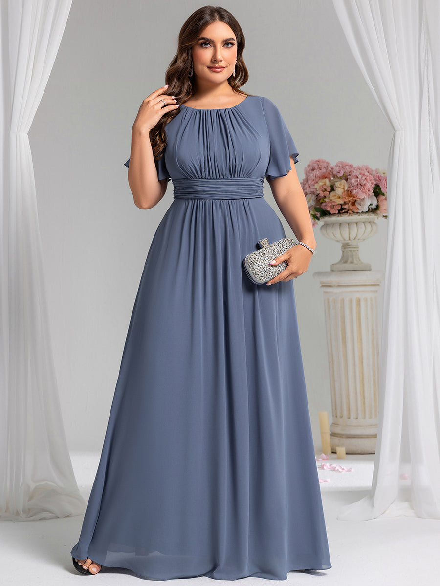 ever KIMORA|Simple Chiffon Pleated A-Line Bridesmaid Dress