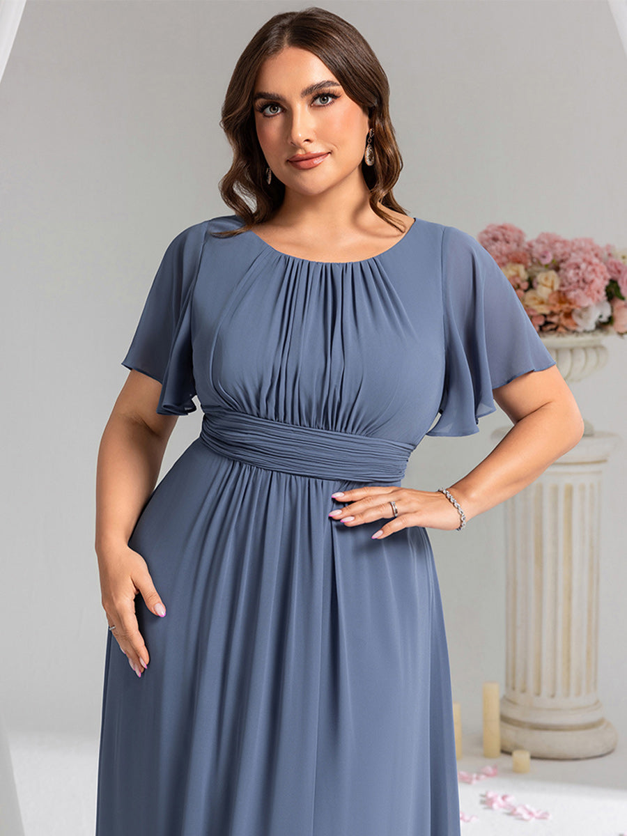 ever KIMORA|Maxi Chiffon Ruffles Sleeve Wedding Guest Dress