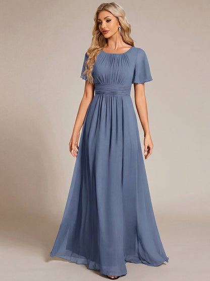 ever KIMORA|Maxi Chiffon Ruffles Sleeve Wedding Guest Dress