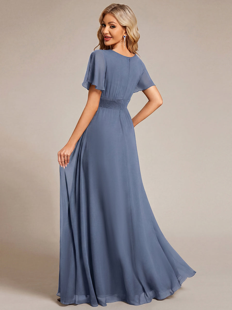 ever KIMORA|Maxi Chiffon Ruffles Sleeve Wedding Guest Dress