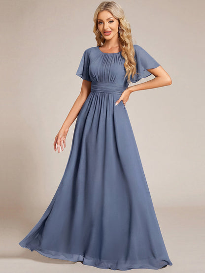 ever KIMORA|Maxi Chiffon Ruffles Sleeve Wedding Guest Dress