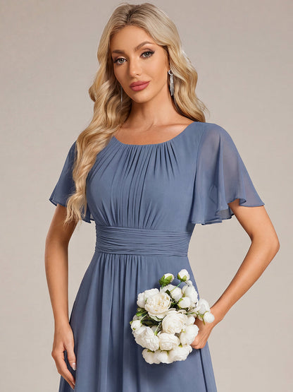 ever KIMORA|Maxi Chiffon Ruffles Sleeve Wedding Guest Dress