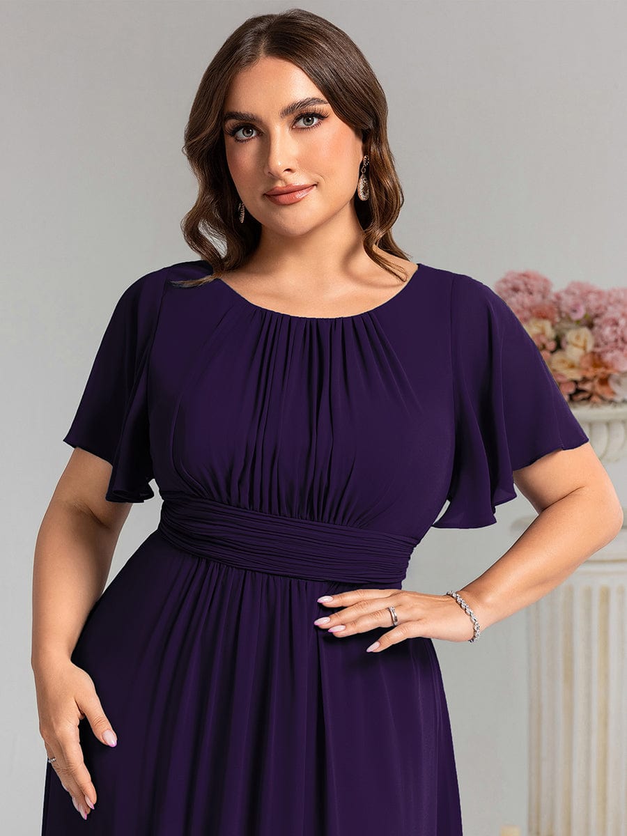 ever KIMORA|Maxi Chiffon Ruffles Sleeve Wedding Guest Dress