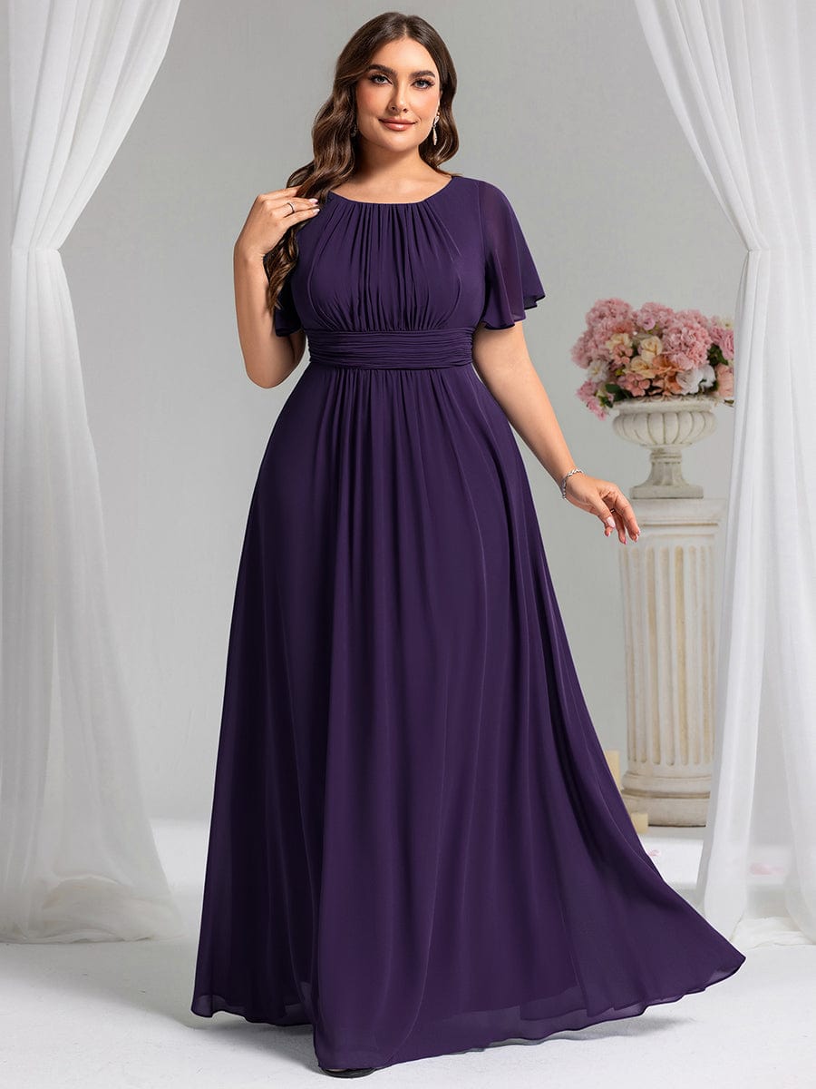ever KIMORA|Maxi Chiffon Ruffles Sleeve Wedding Guest Dress
