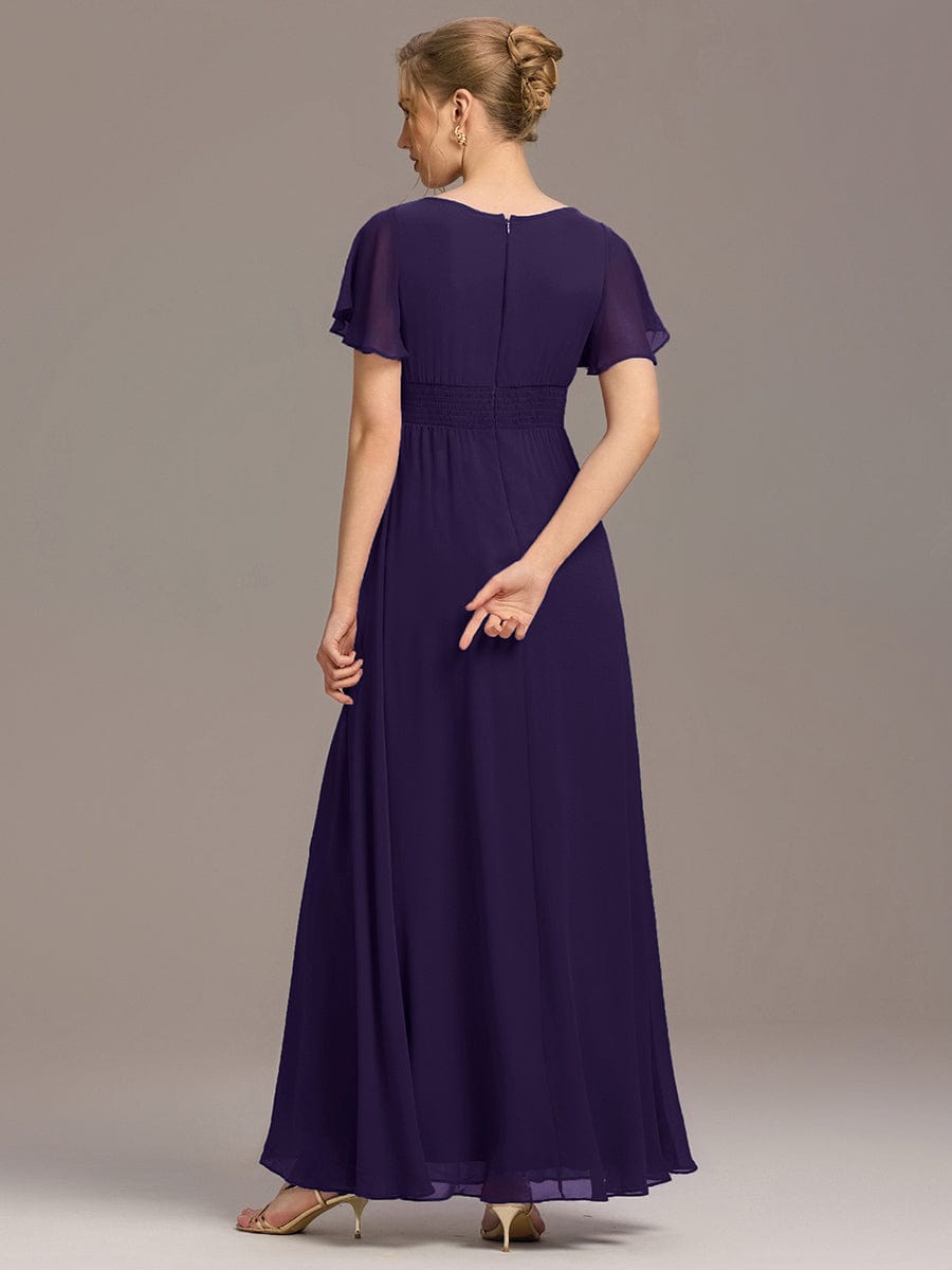 ever KIMORA|Maxi Chiffon Ruffles Sleeve Wedding Guest Dress