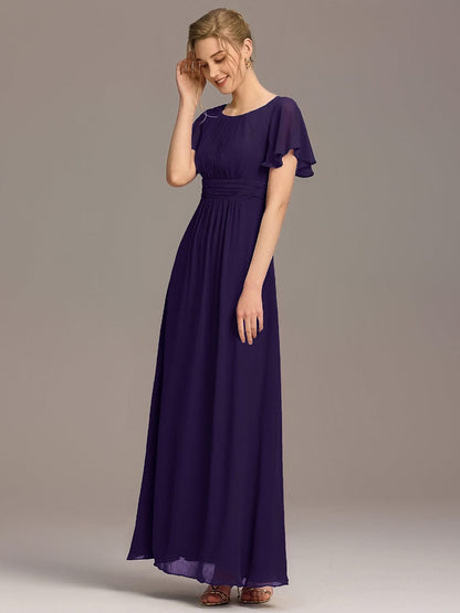 ever KIMORA|Maxi Chiffon Ruffles Sleeve Wedding Guest Dress