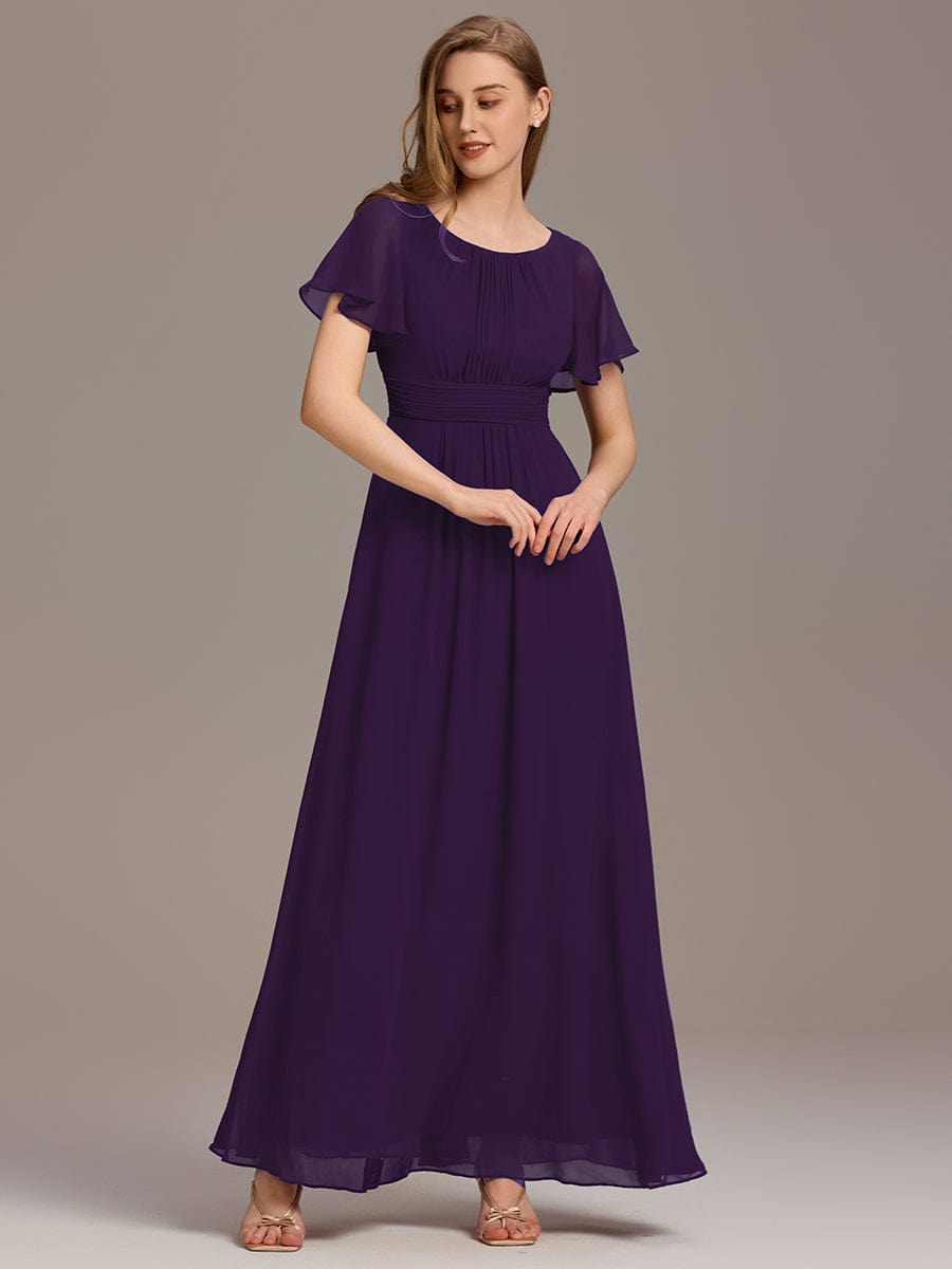 ever KIMORA|Maxi Chiffon Ruffles Sleeve Wedding Guest Dress